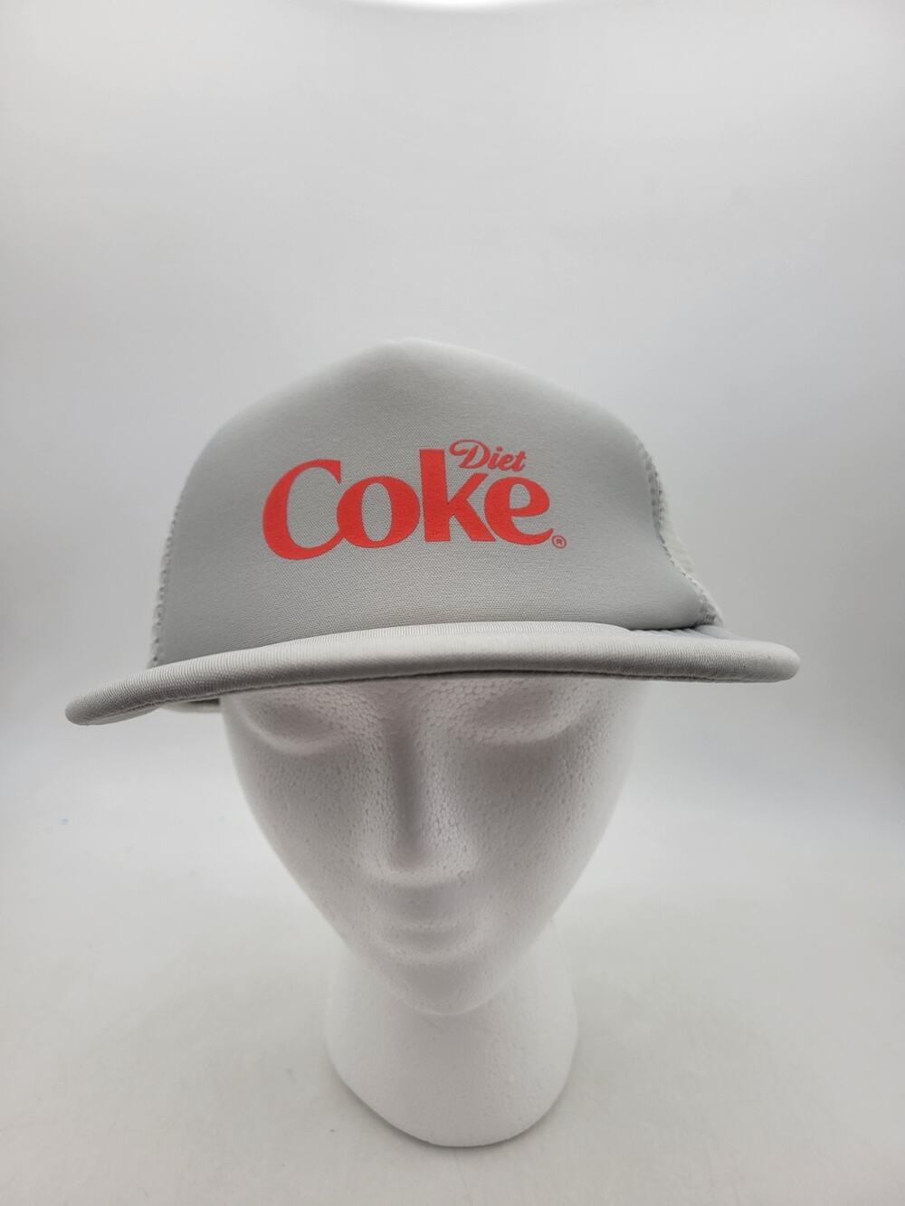 Diet Coke Hat Cap Baseball Trucker Snap Back One Size Gray Mesh Mens Soda Grey